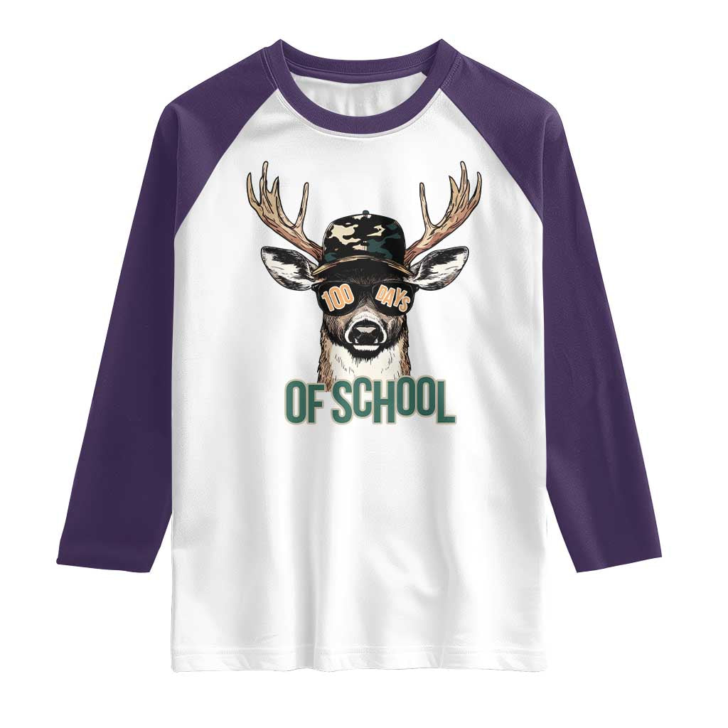 Bucked' 100 Days Of School Raglan Shirt Deer Student Boy Girls 100th Day