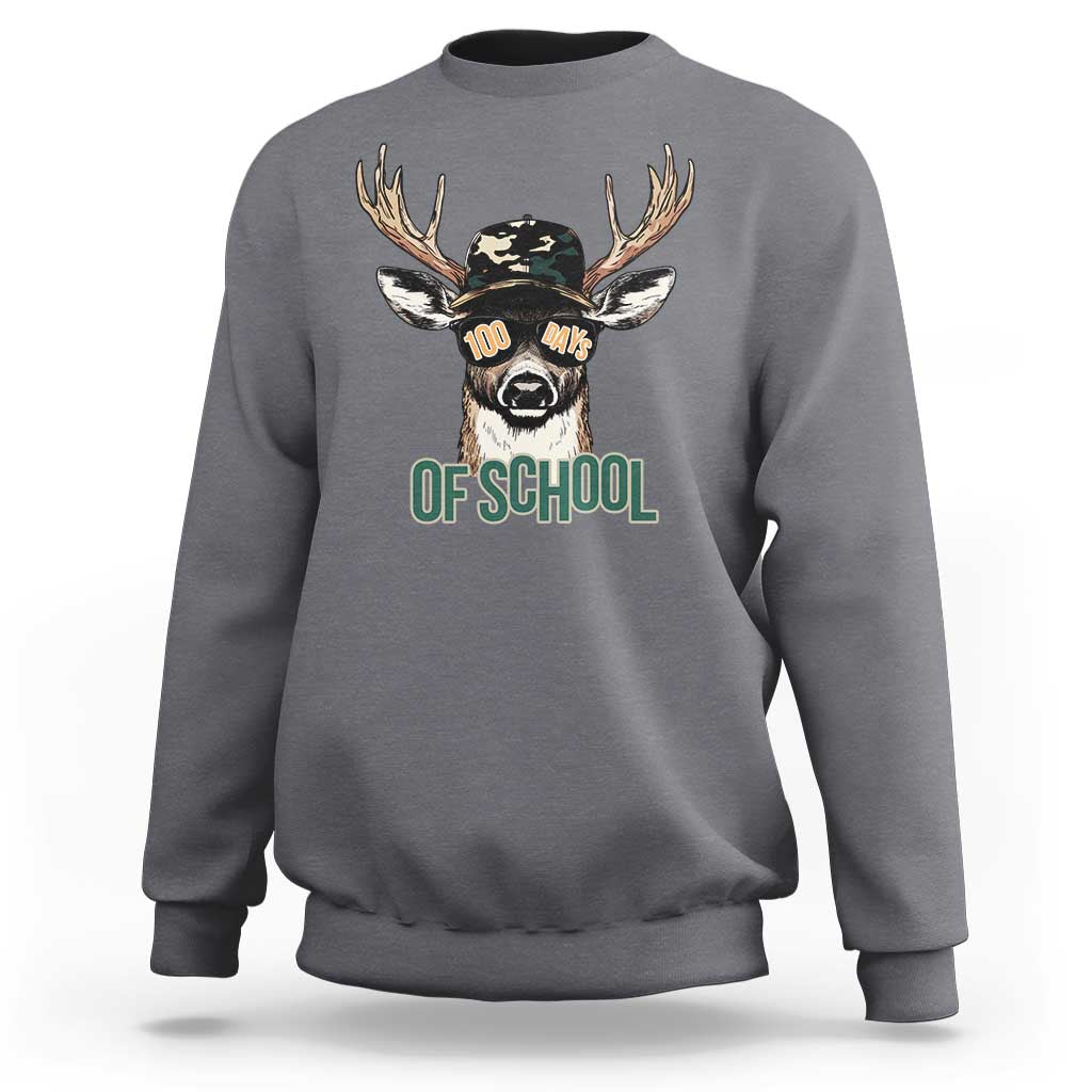 Bucked' 100 Days Of School Sweatshirt Deer Student Boy Girls 100th Day