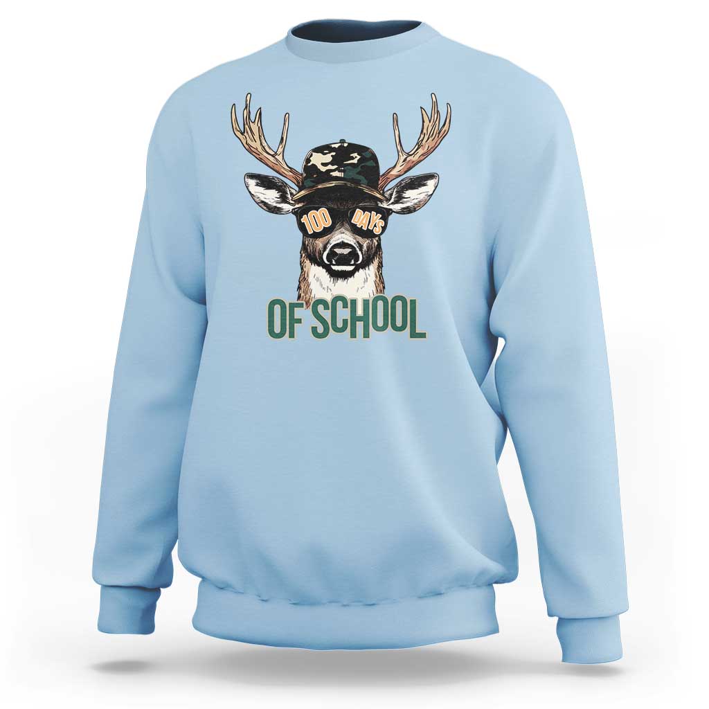 Bucked' 100 Days Of School Sweatshirt Deer Student Boy Girls 100th Day