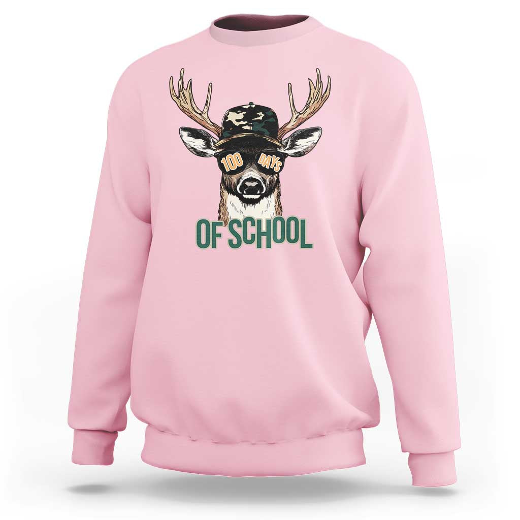 Bucked' 100 Days Of School Sweatshirt Deer Student Boy Girls 100th Day