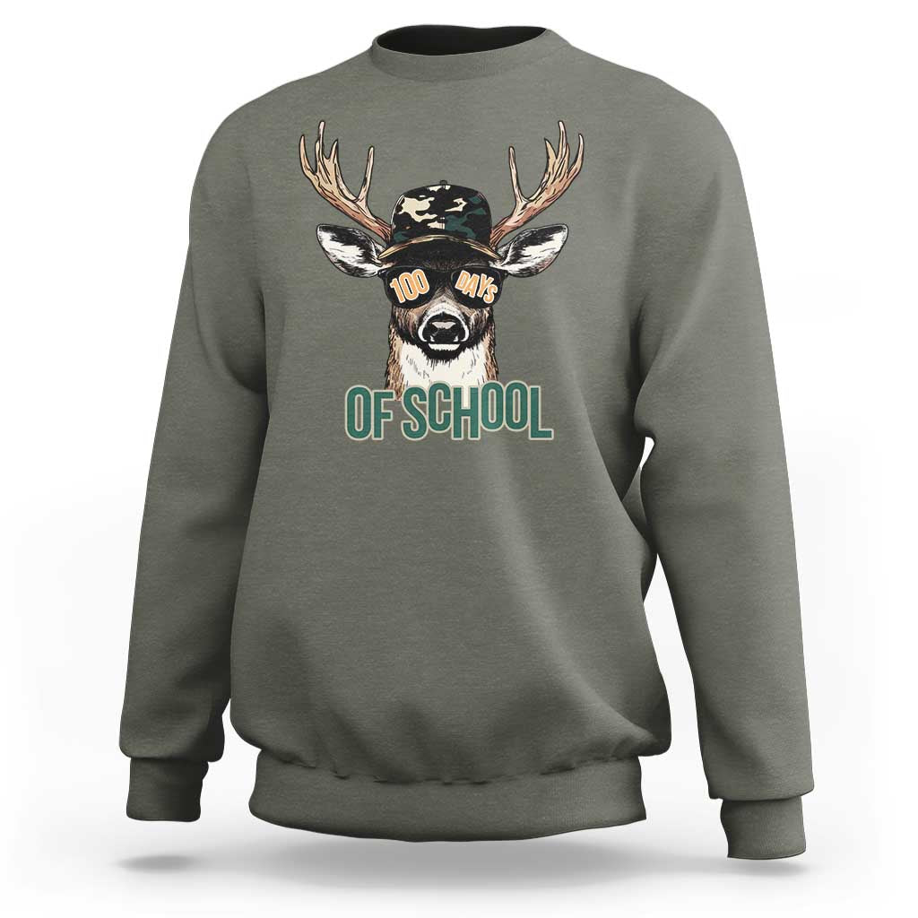 Bucked' 100 Days Of School Sweatshirt Deer Student Boy Girls 100th Day