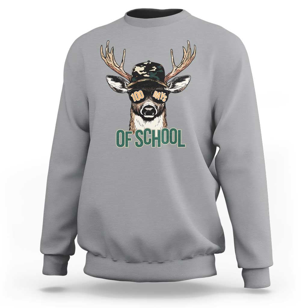 Bucked' 100 Days Of School Sweatshirt Deer Student Boy Girls 100th Day