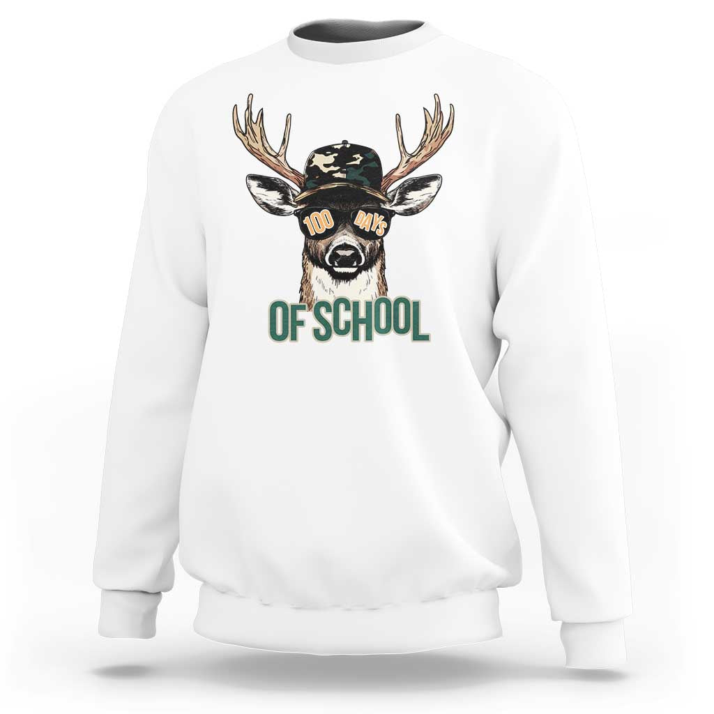 Bucked' 100 Days Of School Sweatshirt Deer Student Boy Girls 100th Day