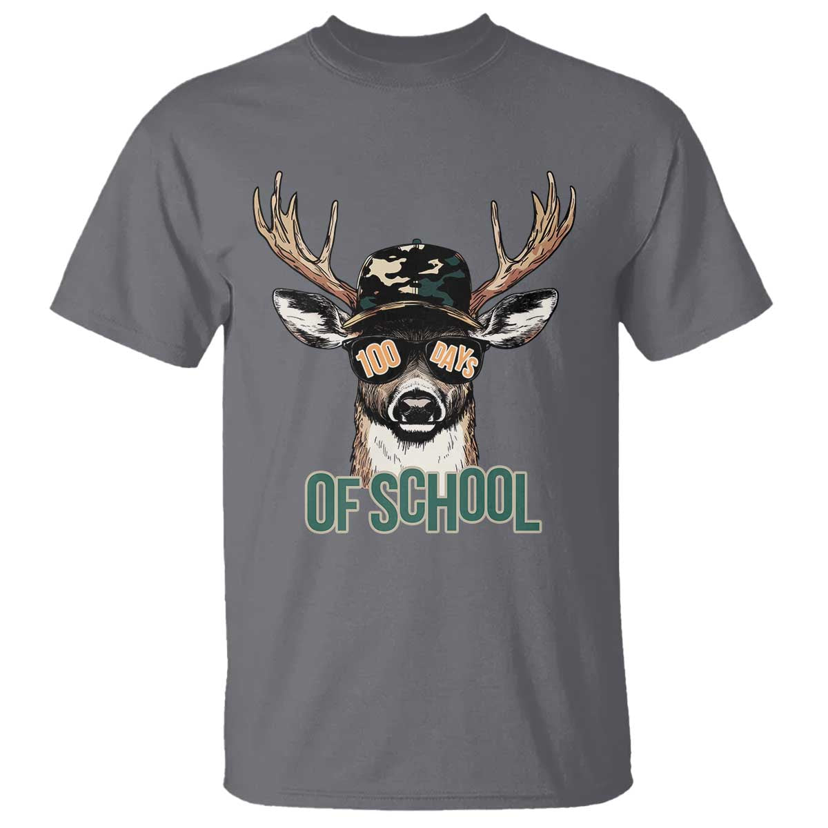 Bucked' 100 Days Of School T Shirt Deer Student Boy Girls 100th Day