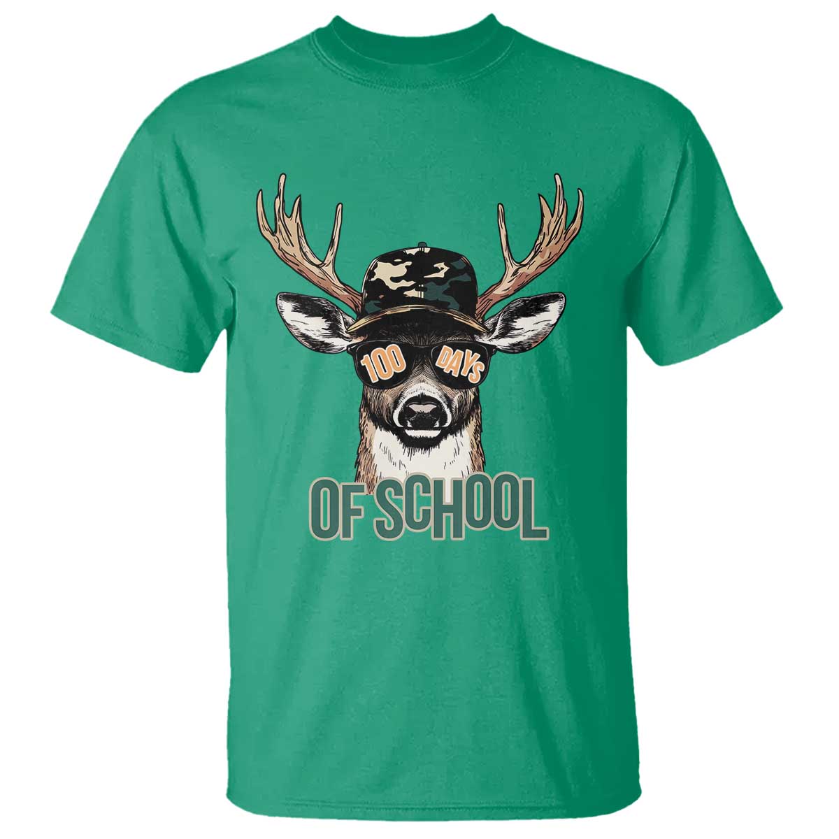 Bucked' 100 Days Of School T Shirt Deer Student Boy Girls 100th Day