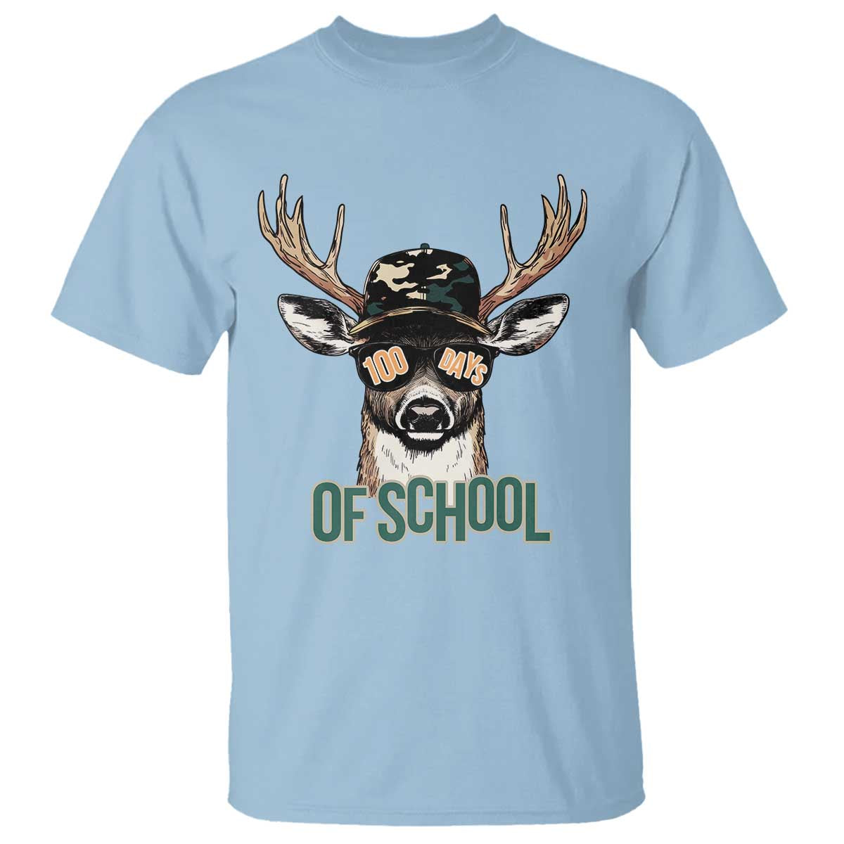 Bucked' 100 Days Of School T Shirt Deer Student Boy Girls 100th Day