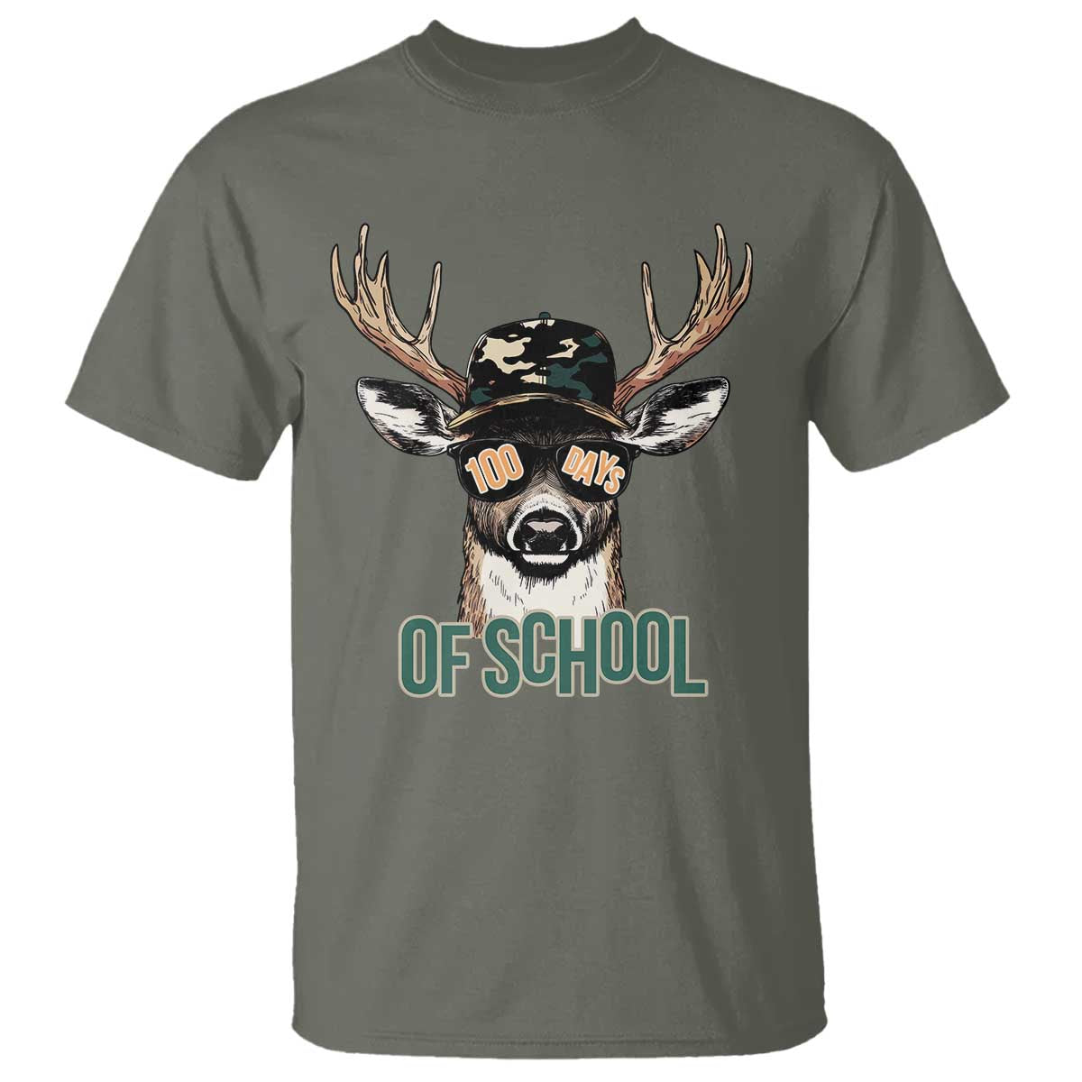 Bucked' 100 Days Of School T Shirt Deer Student Boy Girls 100th Day