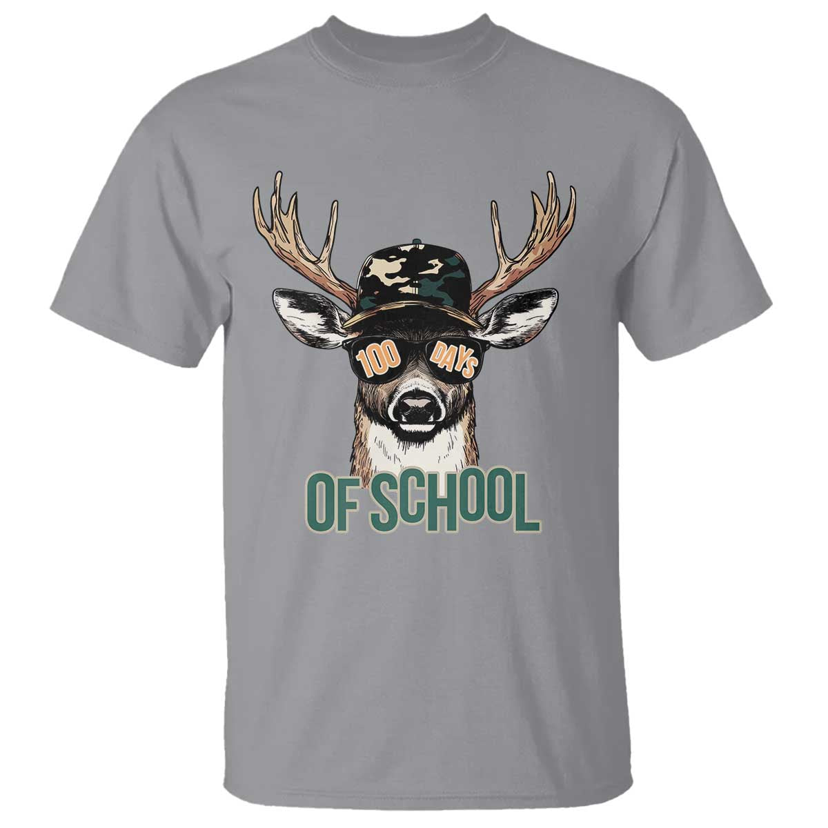 Bucked' 100 Days Of School T Shirt Deer Student Boy Girls 100th Day