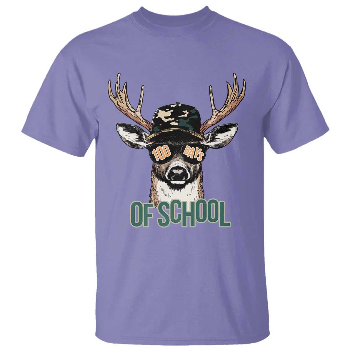 Bucked' 100 Days Of School T Shirt Deer Student Boy Girls 100th Day