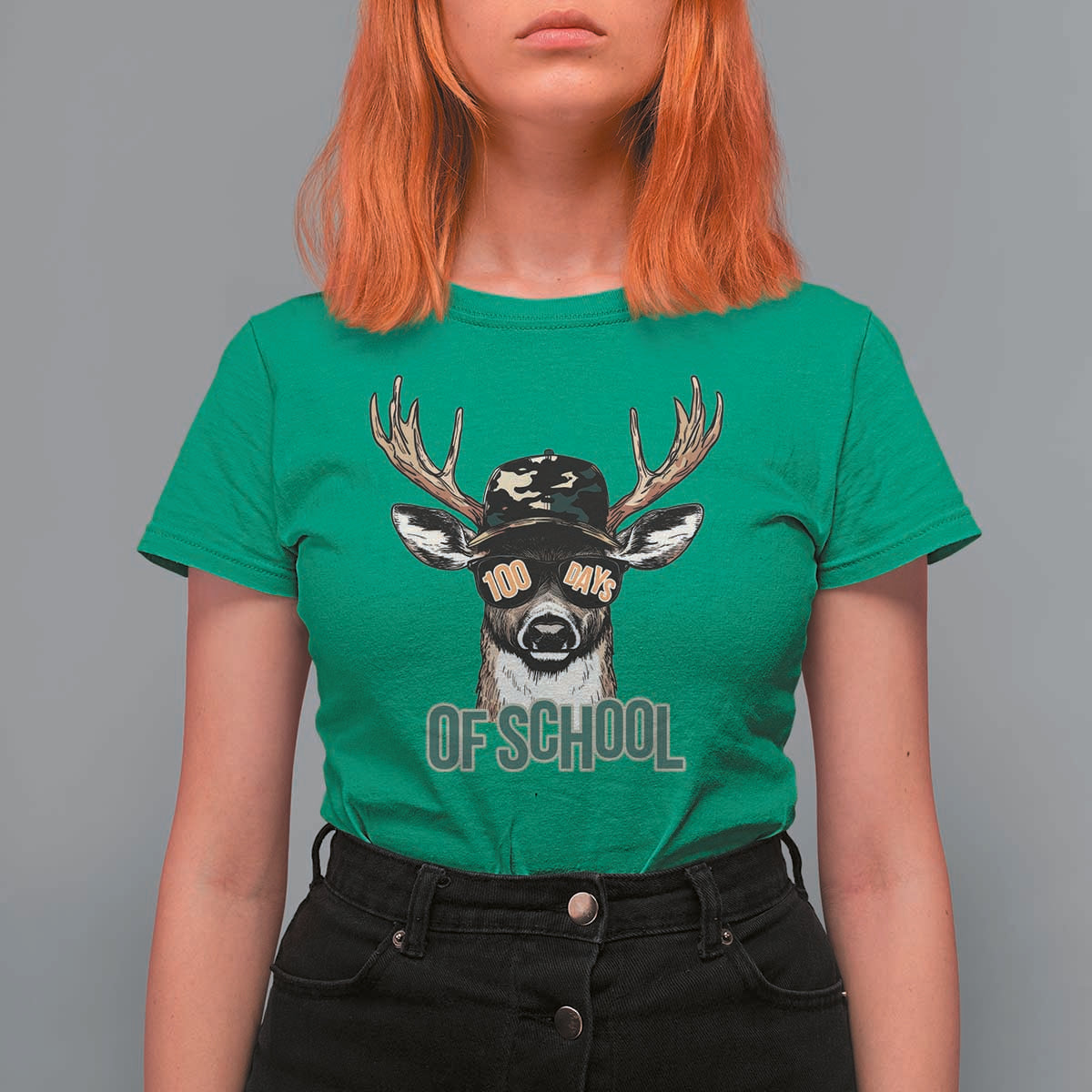Bucked' 100 Days Of School T Shirt For Women Deer Student Boy Girls 100th Day