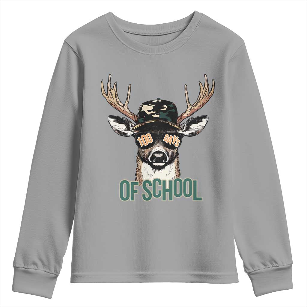 Bucked' 100 Days Of School Youth Sweatshirt Deer Student Boy Girls 100th Day