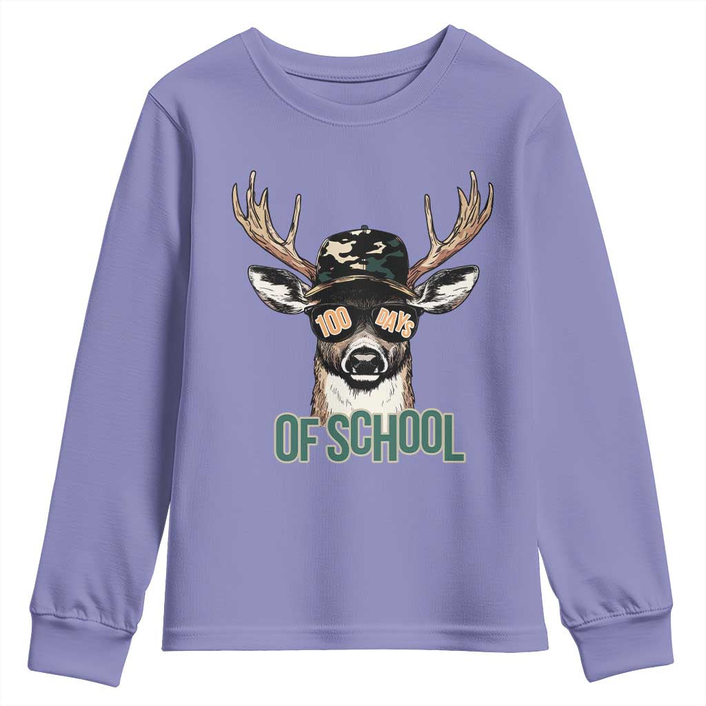 Bucked' 100 Days Of School Youth Sweatshirt Deer Student Boy Girls 100th Day
