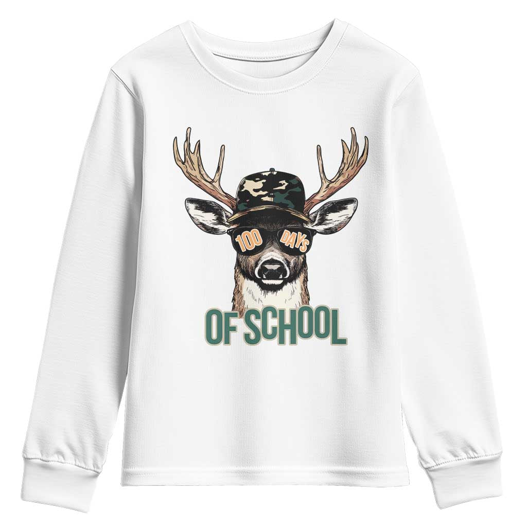 Bucked' 100 Days Of School Youth Sweatshirt Deer Student Boy Girls 100th Day
