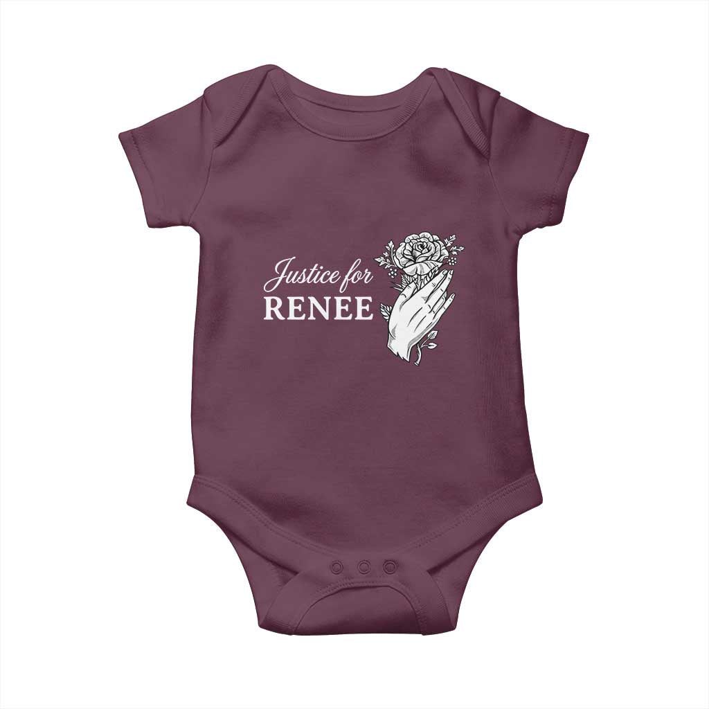 Justice for Renee Baby Onesie Floral Rose Memorial Minneapolis Jane 8 2026 Tribute - Wonder Print Shop