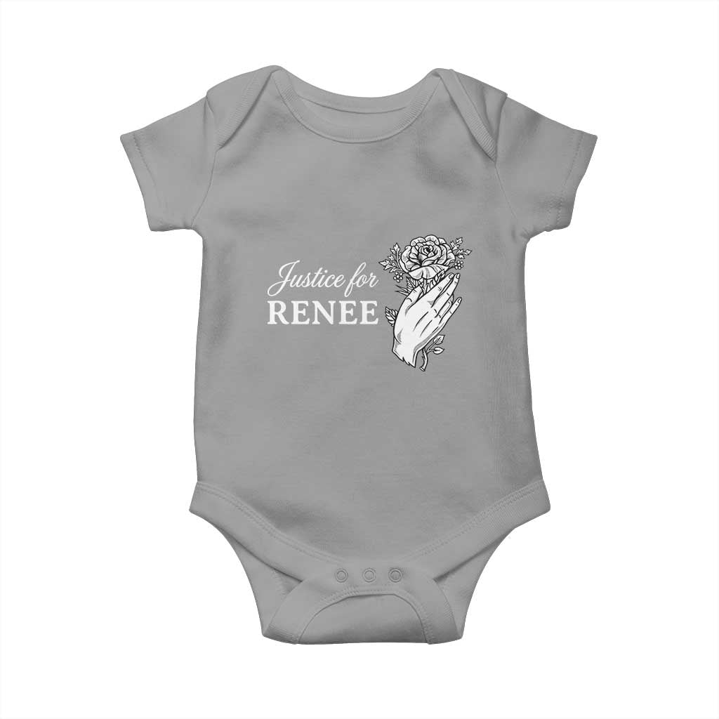 Justice for Renee Baby Onesie Floral Rose Memorial Minneapolis Jane 8 2026 Tribute - Wonder Print Shop