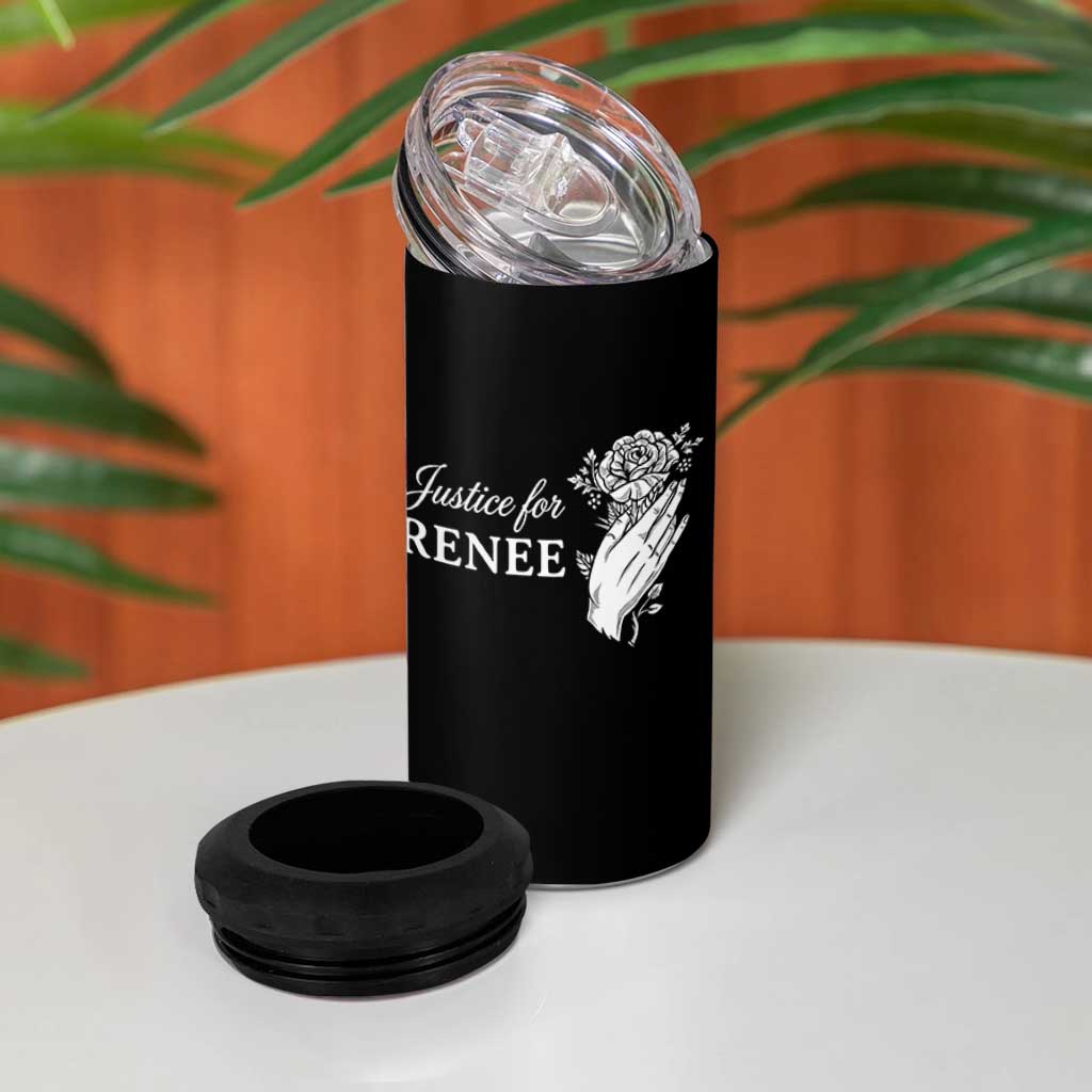 Justice for Renee 4 in 1 Can Cooler Tumbler Floral Rose Memorial Minneapolis Jane 8 2026 Tribute - Wonder Print Shop