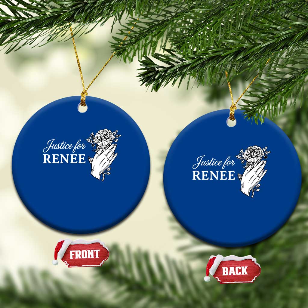 Justice for Renee Ceramic Ornament Floral Rose Memorial Minneapolis Jane 8 2026 Tribute - Wonder Print Shop