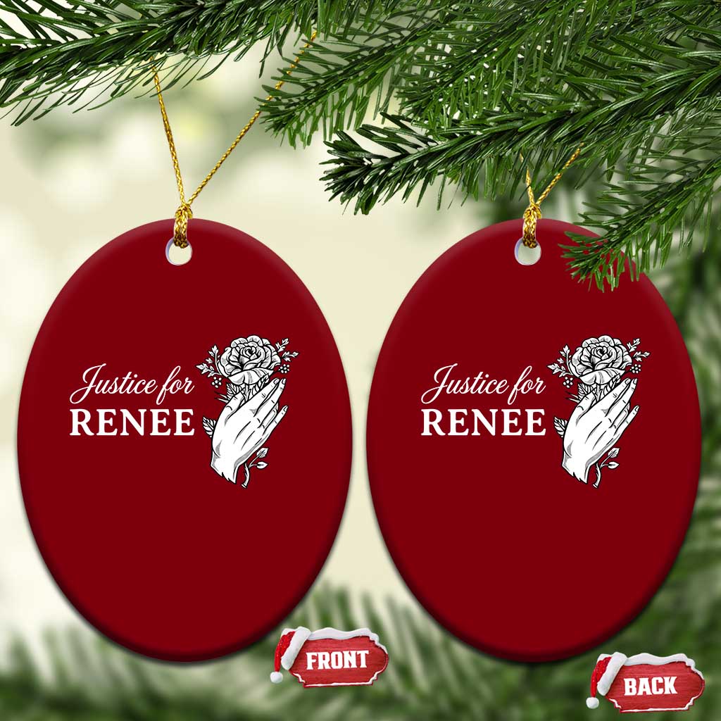 Justice for Renee Ceramic Ornament Floral Rose Memorial Minneapolis Jane 8 2026 Tribute - Wonder Print Shop