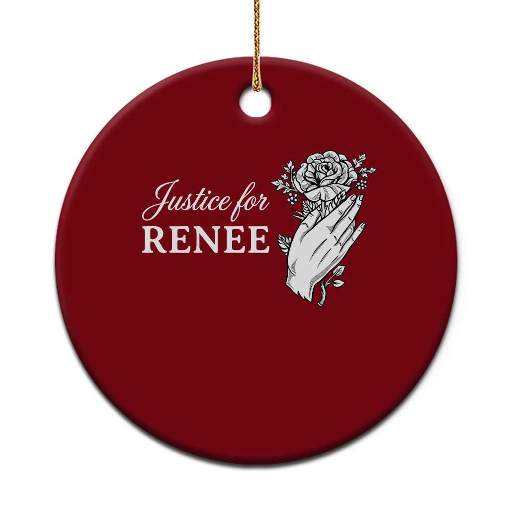 Justice for Renee Ceramic Ornament Floral Rose Memorial Minneapolis Jane 8 2026 Tribute - Wonder Print Shop