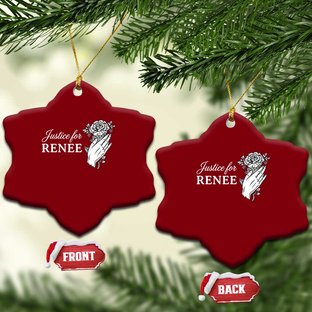 Justice for Renee Ceramic Ornament Floral Rose Memorial Minneapolis Jane 8 2026 Tribute - Wonder Print Shop