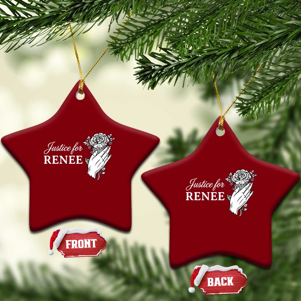 Justice for Renee Ceramic Ornament Floral Rose Memorial Minneapolis Jane 8 2026 Tribute - Wonder Print Shop