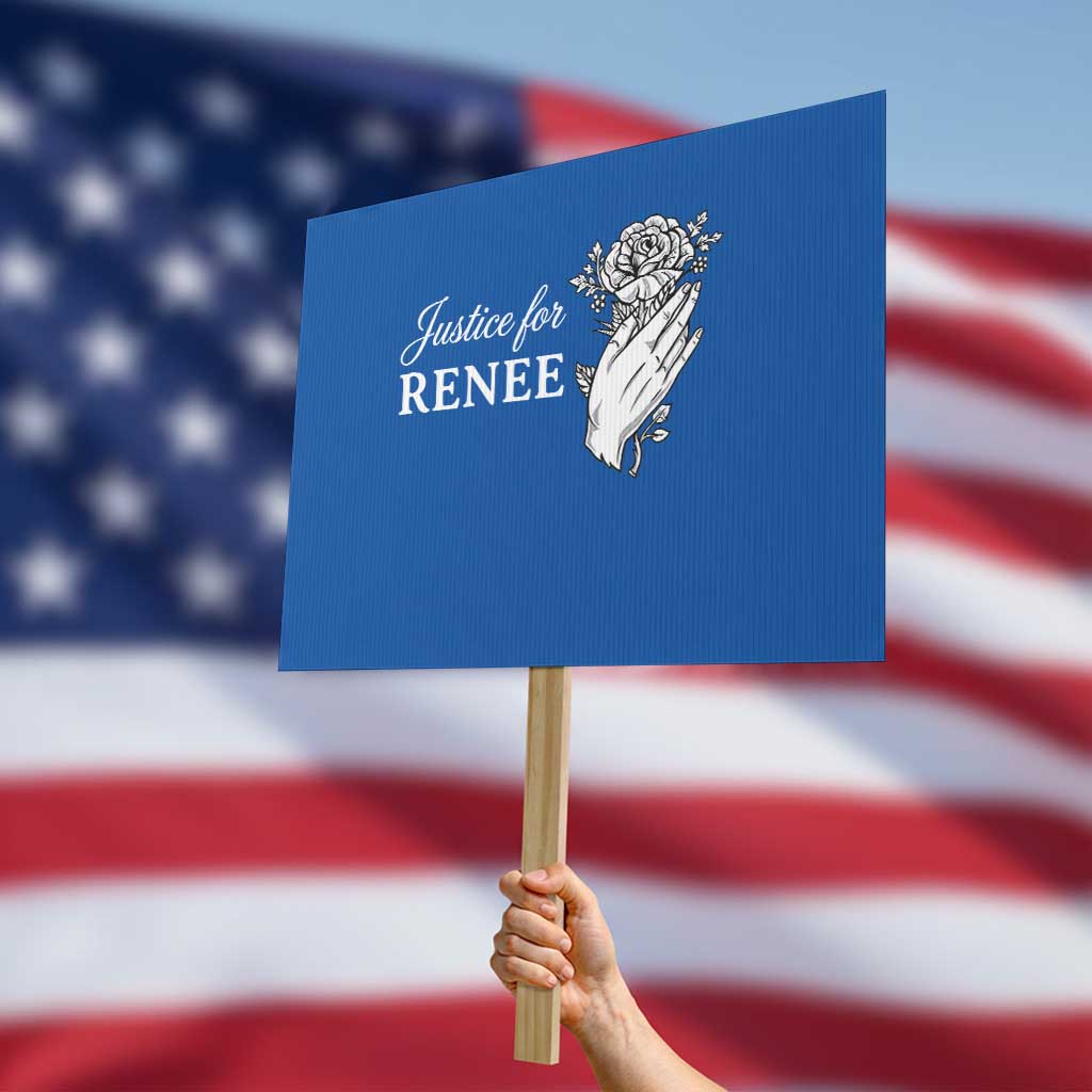 Justice for Renee Protest Sign Floral Rose Memorial Minneapolis Jane 8 2026 Tribute