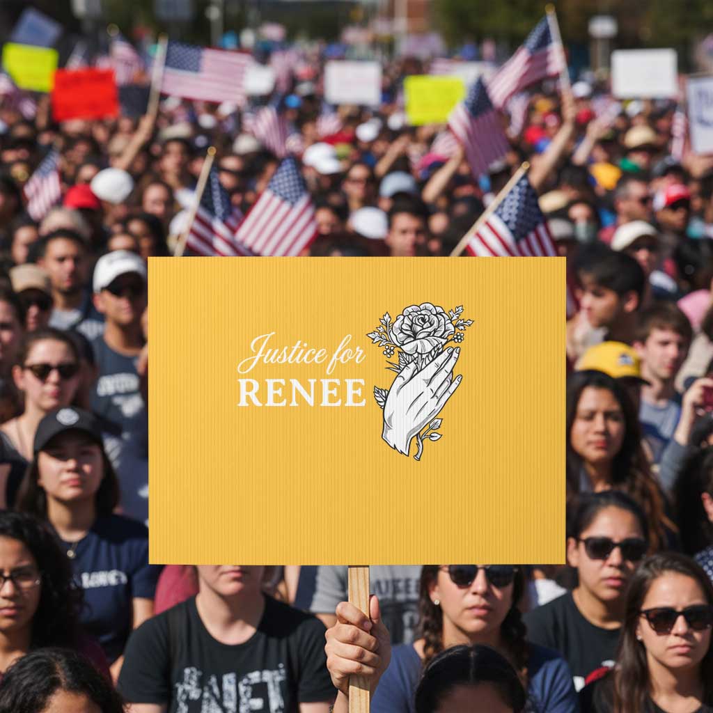 Justice for Renee Protest Sign Floral Rose Memorial Minneapolis Jane 8 2026 Tribute