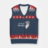 Justice for Renee V-Neck Knit Sweater Vest Floral Rose Memorial Minneapolis Jane 8 2026 Tribute - Wonder Print Shop