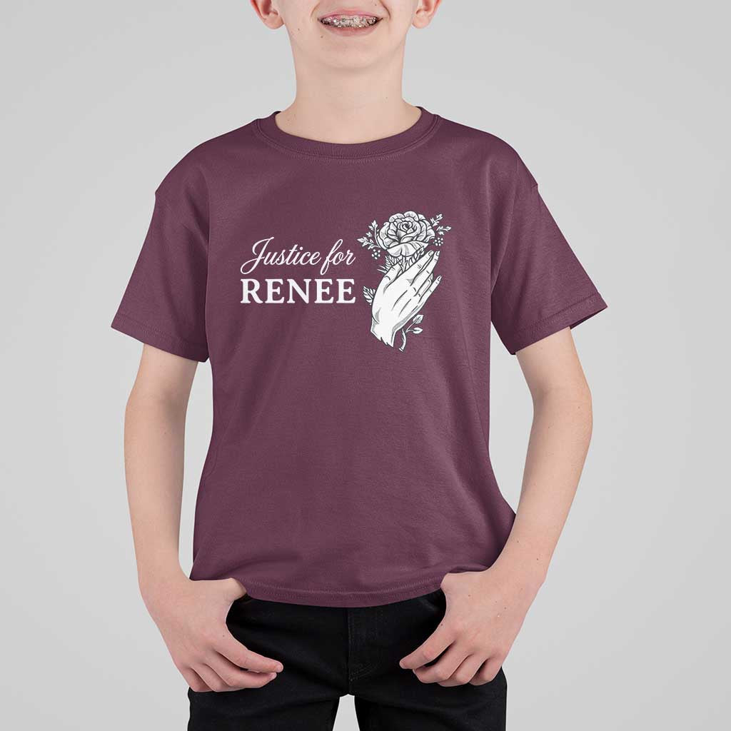Justice for Renee T Shirt For Kid Floral Rose Memorial Minneapolis Jane 8 2026 Tribute - Wonder Print Shop