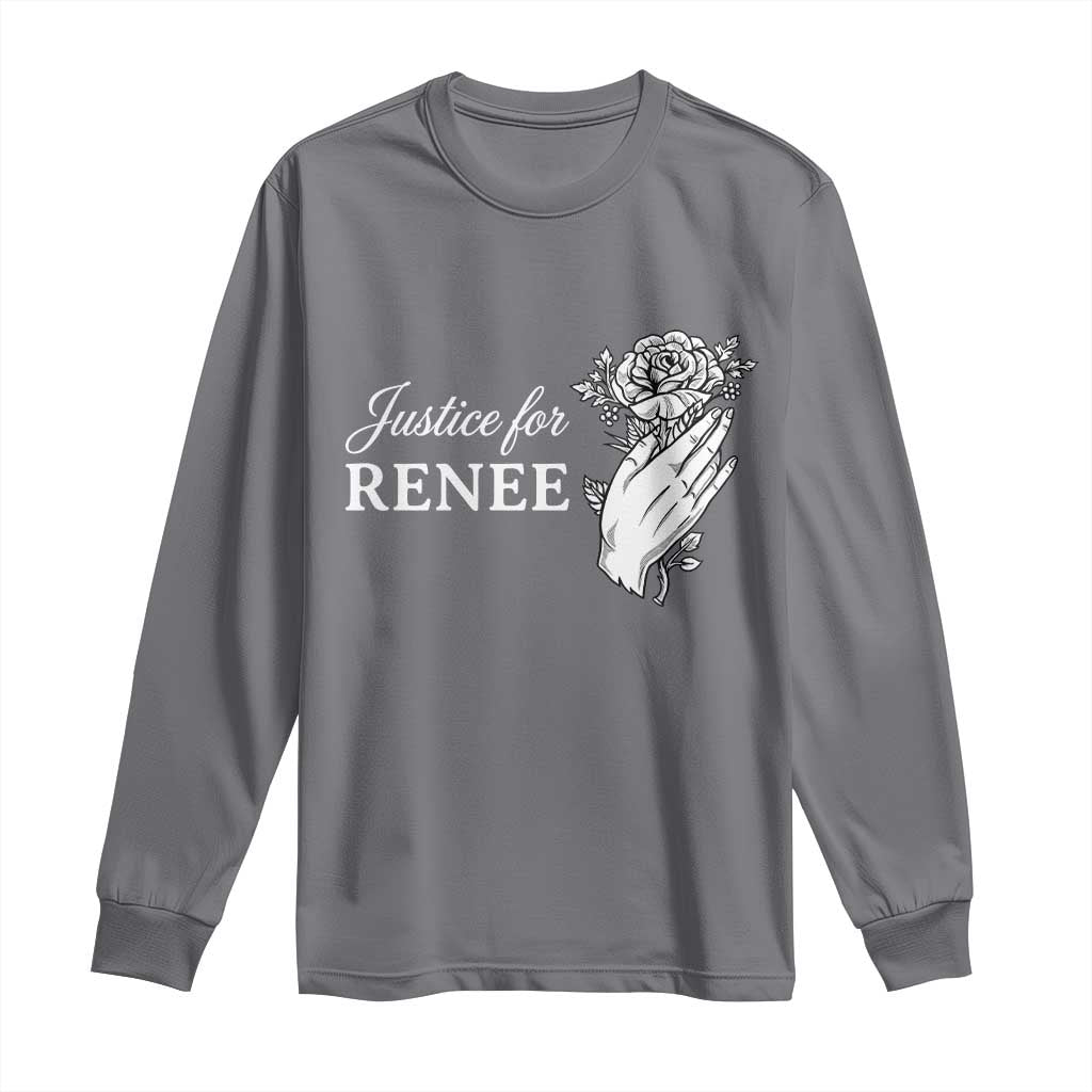 Justice for Renee Long Sleeve Shirt Floral Rose Memorial Minneapolis Jane 8 2026 Tribute - Wonder Print Shop