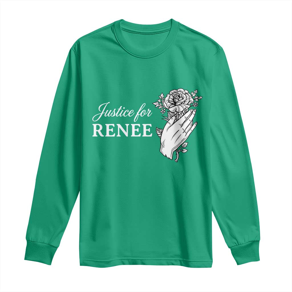 Justice for Renee Long Sleeve Shirt Floral Rose Memorial Minneapolis Jane 8 2026 Tribute - Wonder Print Shop