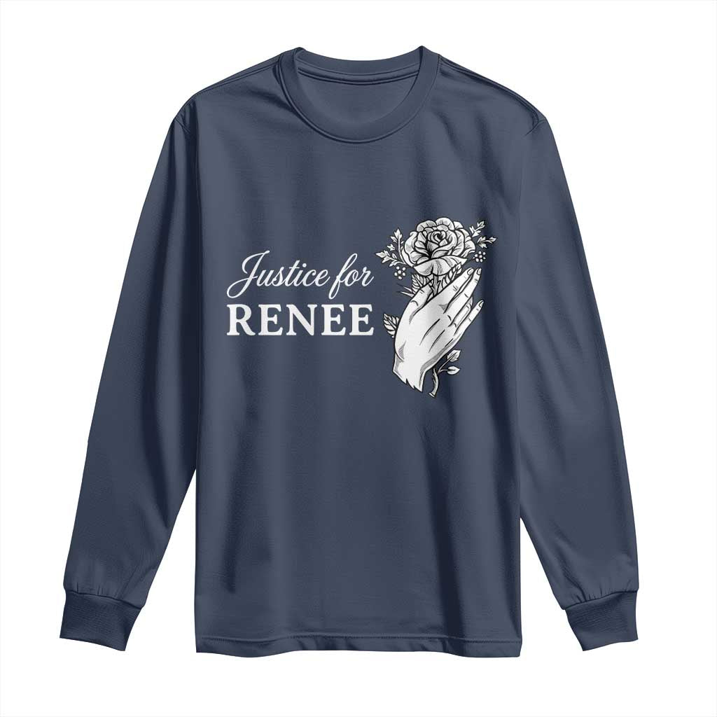 Justice for Renee Long Sleeve Shirt Floral Rose Memorial Minneapolis Jane 8 2026 Tribute - Wonder Print Shop