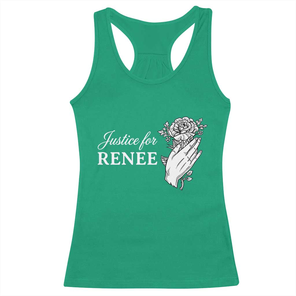 Justice for Renee Racerback Tank Top Floral Rose Memorial Minneapolis Jane 8 2026 Tribute - Wonder Print Shop