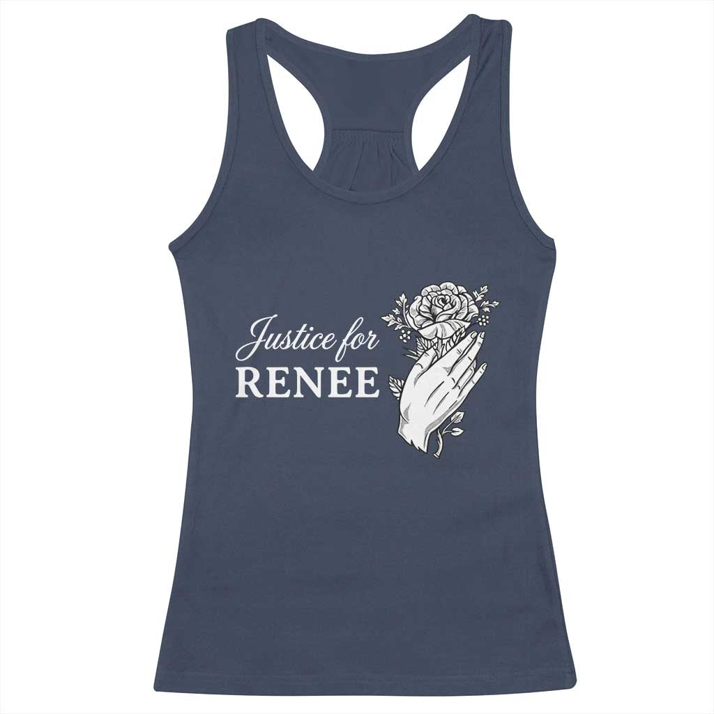 Justice for Renee Racerback Tank Top Floral Rose Memorial Minneapolis Jane 8 2026 Tribute - Wonder Print Shop