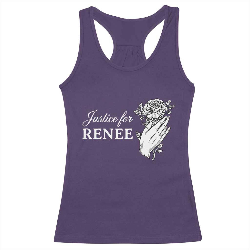Justice for Renee Racerback Tank Top Floral Rose Memorial Minneapolis Jane 8 2026 Tribute - Wonder Print Shop