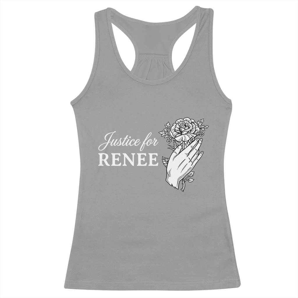 Justice for Renee Racerback Tank Top Floral Rose Memorial Minneapolis Jane 8 2026 Tribute - Wonder Print Shop