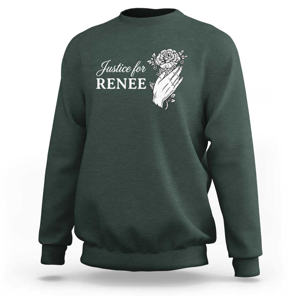 Justice for Renee Sweatshirt Floral Rose Memorial Minneapolis Jane 8 2026 Tribute - Wonder Print Shop