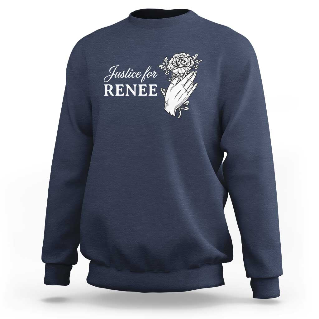 Justice for Renee Sweatshirt Floral Rose Memorial Minneapolis Jane 8 2026 Tribute - Wonder Print Shop
