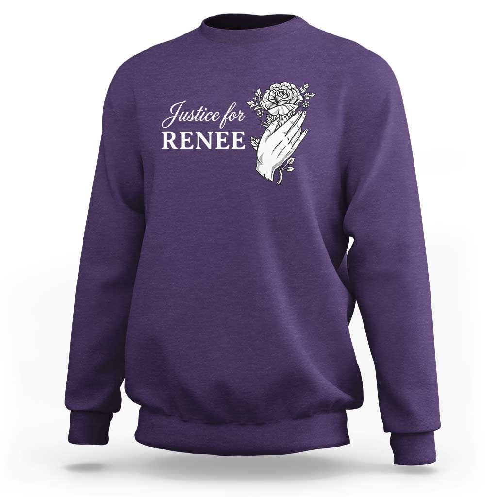 Justice for Renee Sweatshirt Floral Rose Memorial Minneapolis Jane 8 2026 Tribute - Wonder Print Shop
