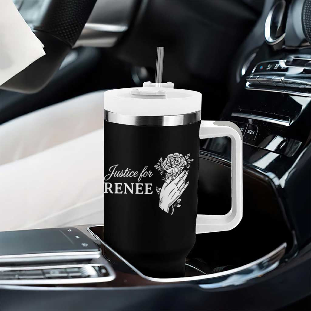 Justice for Renee Tumbler With Handle Floral Rose Memorial Minneapolis Jane 8 2026 Tribute - Wonder Print Shop
