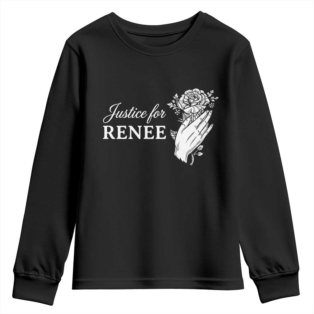 Justice for Renee Youth Sweatshirt Floral Rose Memorial Minneapolis Jane 8 2026 Tribute - Wonder Print Shop