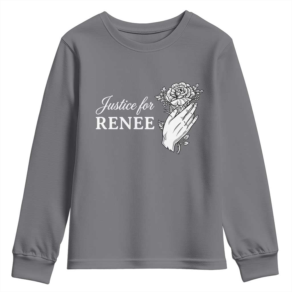 Justice for Renee Youth Sweatshirt Floral Rose Memorial Minneapolis Jane 8 2026 Tribute - Wonder Print Shop