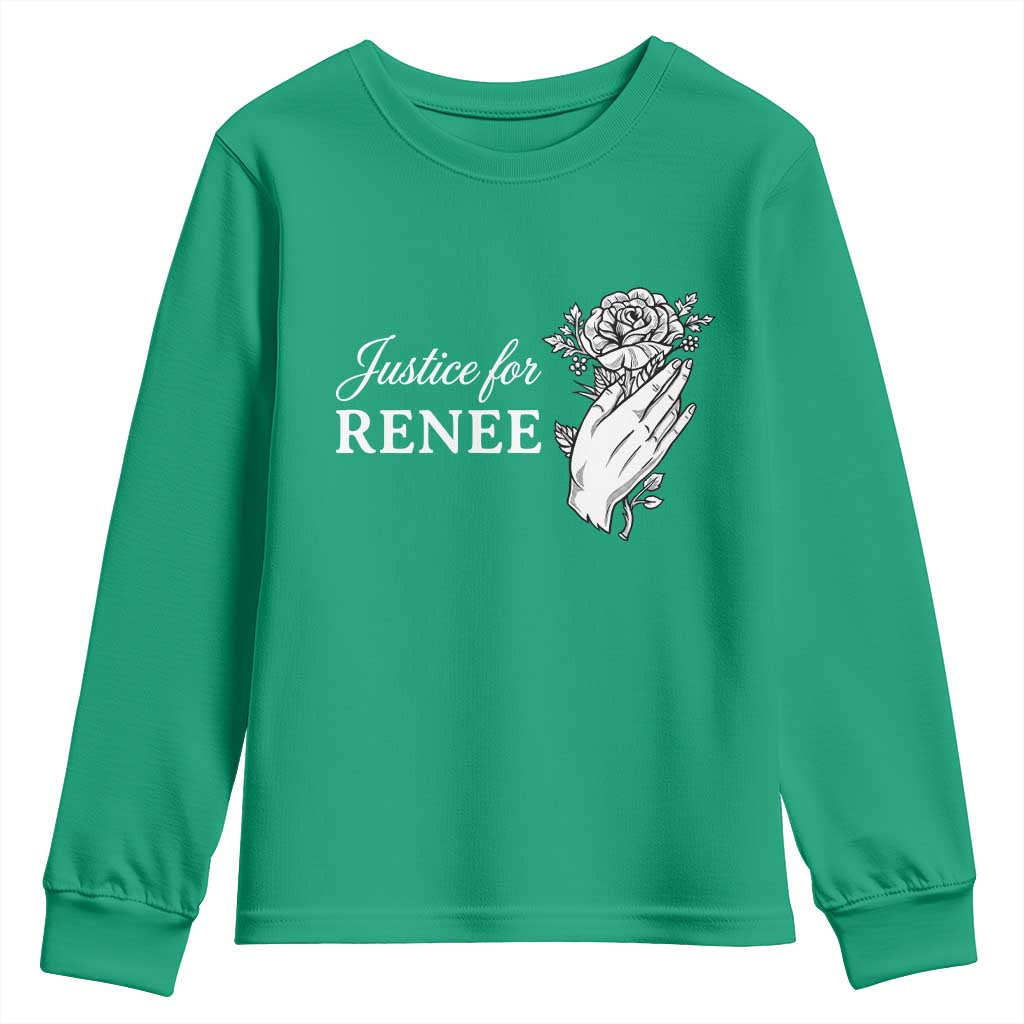 Justice for Renee Youth Sweatshirt Floral Rose Memorial Minneapolis Jane 8 2026 Tribute - Wonder Print Shop