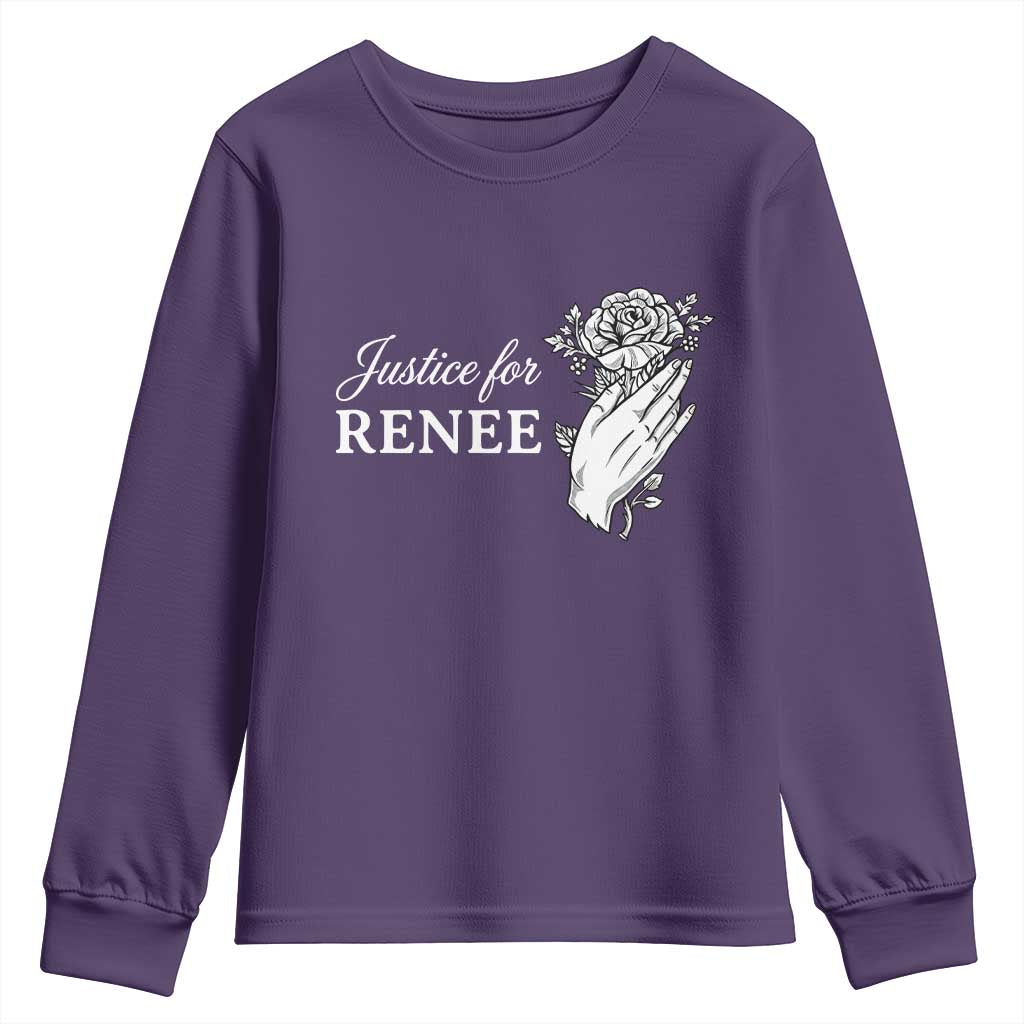 Justice for Renee Youth Sweatshirt Floral Rose Memorial Minneapolis Jane 8 2026 Tribute - Wonder Print Shop
