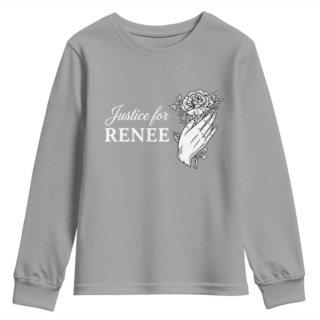 Justice for Renee Youth Sweatshirt Floral Rose Memorial Minneapolis Jane 8 2026 Tribute - Wonder Print Shop