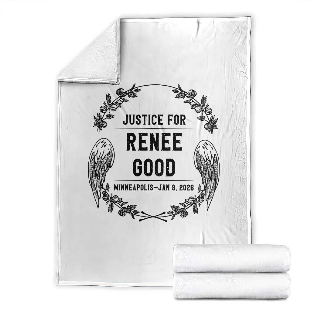 Justice for Renee Good Throw Blanket Minneapolis January 8 2026 Tribute Memorial Wreath - Wonder Print Shop