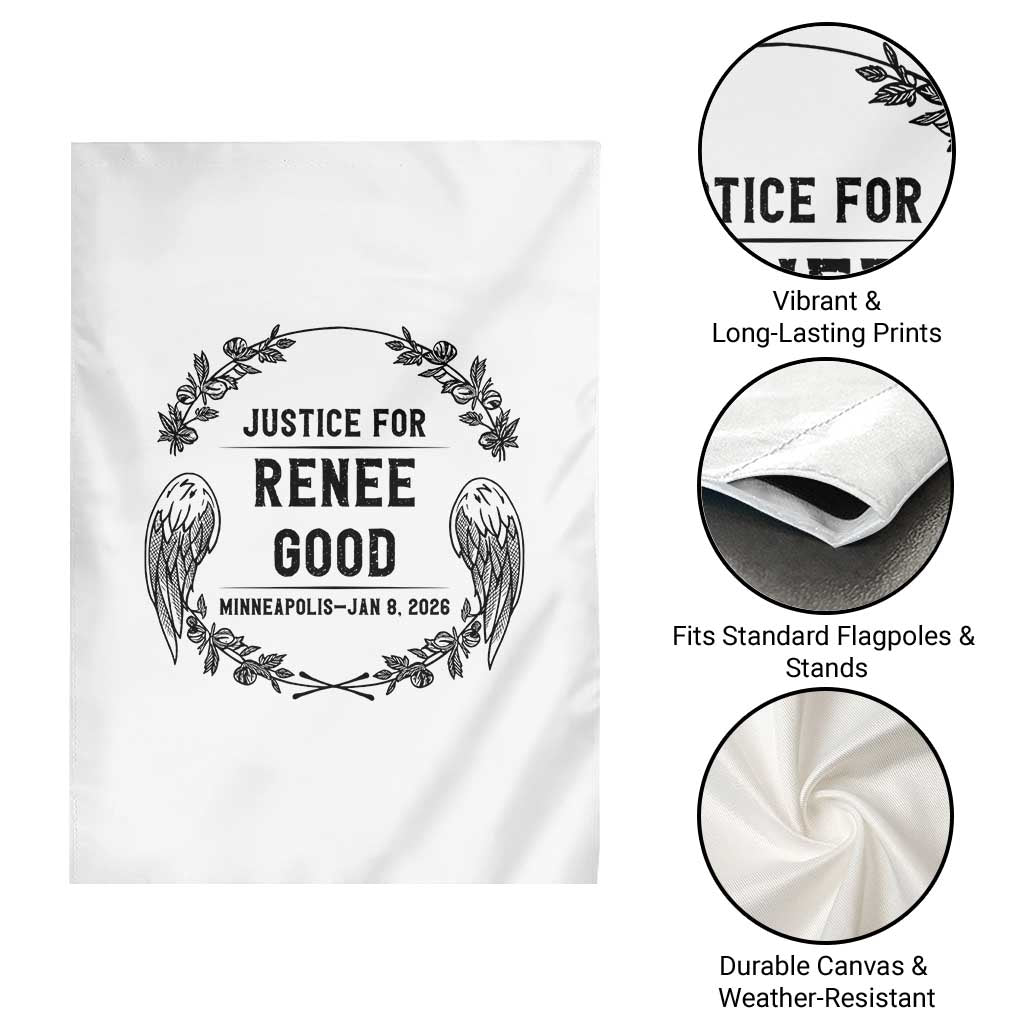 Justice for Renee Good Garden Flag Minneapolis January 8 2026 Tribute Memorial Wreath - Wonder Print Shop