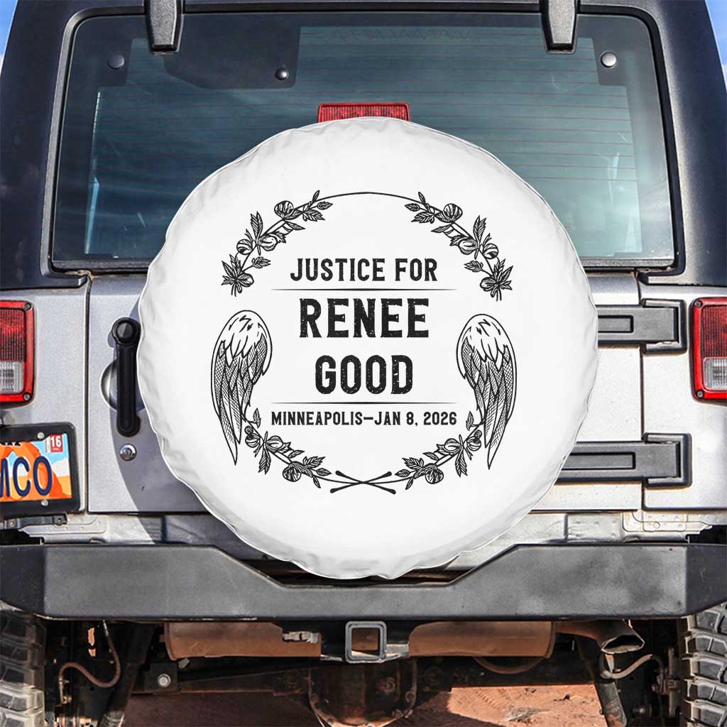 Justice for Renee Good Spare Tire Cover Minneapolis January 8 2026 Tribute Memorial Wreath - Wonder Print Shop