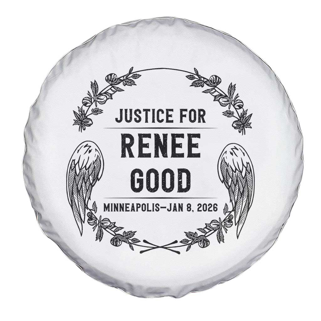 Justice for Renee Good Spare Tire Cover Minneapolis January 8 2026 Tribute Memorial Wreath - Wonder Print Shop
