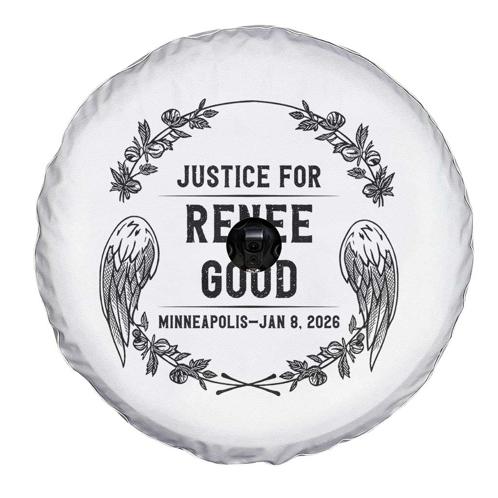 Justice for Renee Good Spare Tire Cover Minneapolis January 8 2026 Tribute Memorial Wreath - Wonder Print Shop